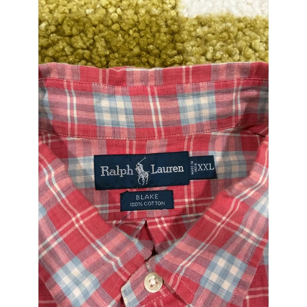Polo Ralph Lauren Blake Mens XXL Red Plaid Button Down Long Sleeve Cotton‎ Shirt